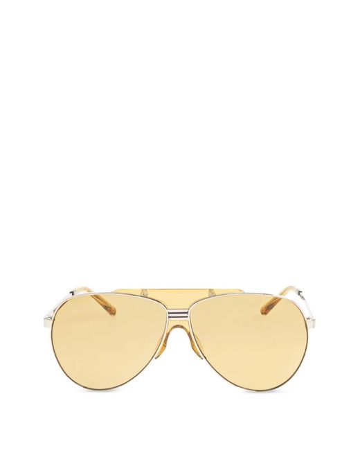 The Attico Natural Linda Farrow Pilot-Frame Sunglasses