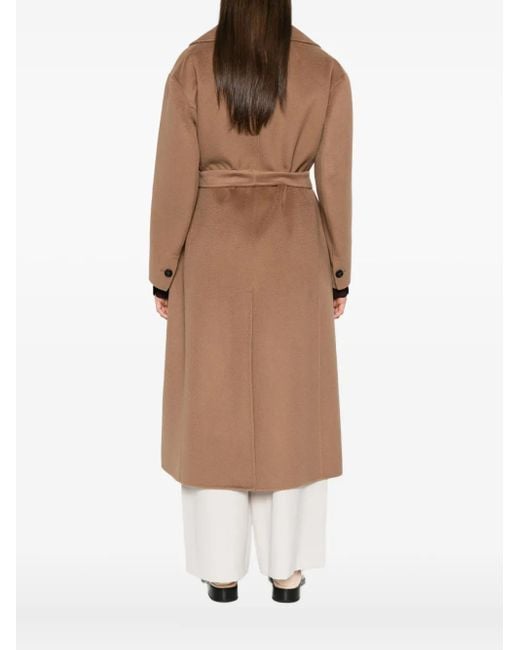 Max Mara Natural Double-Breasted Belted Coat