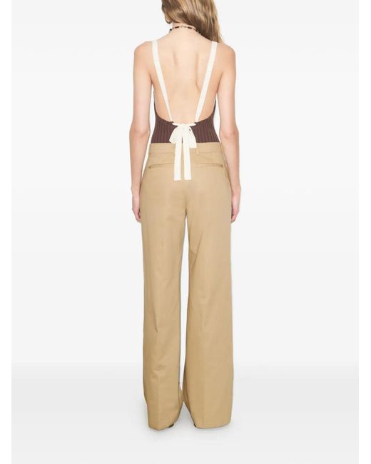 Pantalones De Algodón Con Cinturón Tory Burch de color Natural