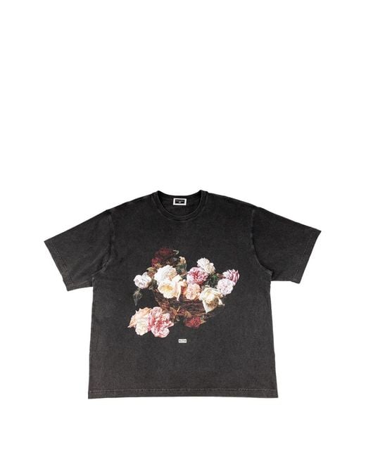 Kith Black T-Shirt Alex À Fleurs for men