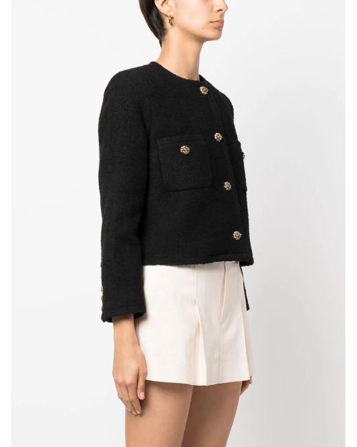 Ba&sh Black Meredith Tweed Jacket