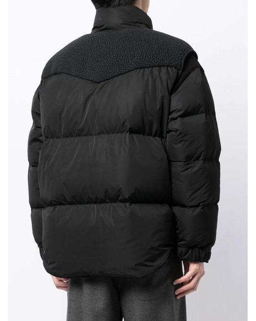Undercover Black Panelled Puffer Jacket for men