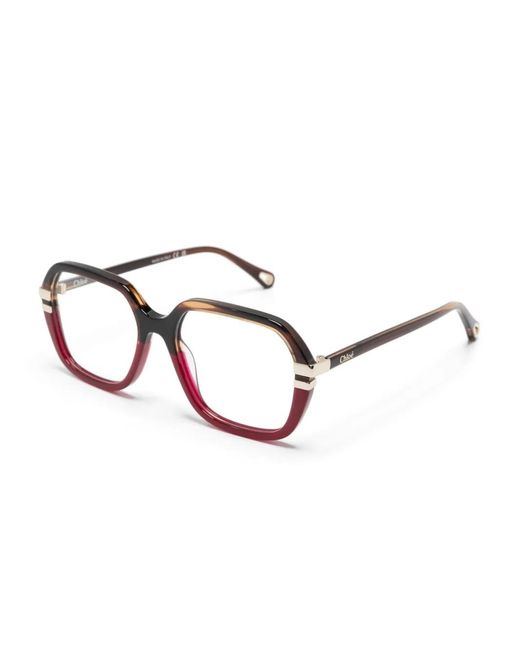 Chloé Brown Ombré-Effect Oversize-Frame Glasses