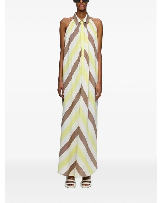 Marrakshi Life Metallic Maxi The Halter Striped Dress