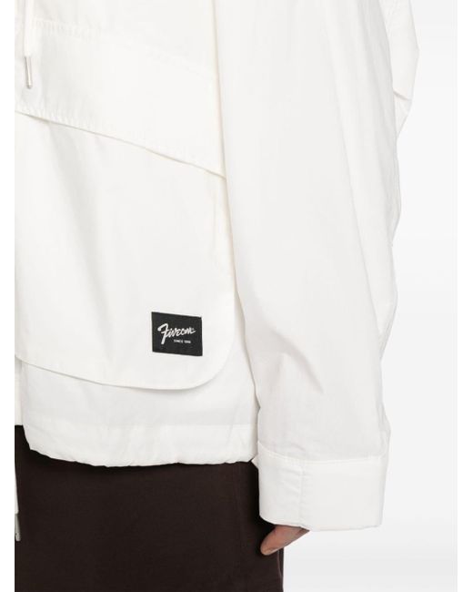 Veste à capuche à lien de resserrage FIVE CM pour homme en coloris White