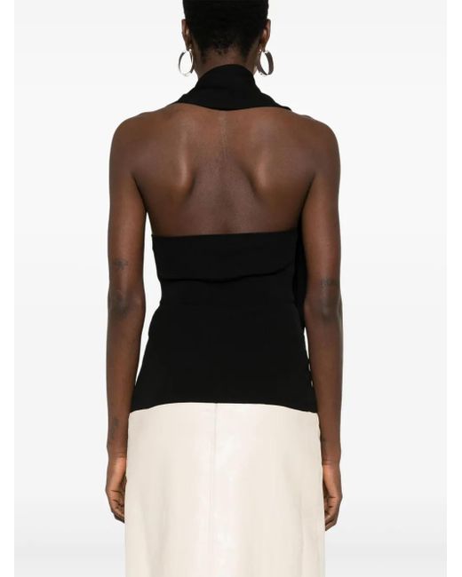 Fendi Black Halterneck Knitted Top