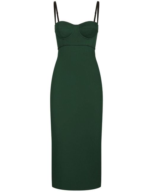 Dolce & Gabbana Midi-jurk Met Bustiere in het Green