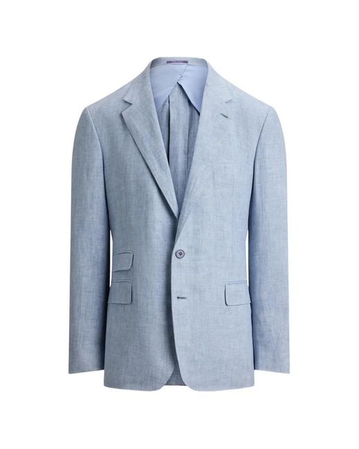 Ralph Lauren Blue Glenn Delave Double-Breasted Blazer for men
