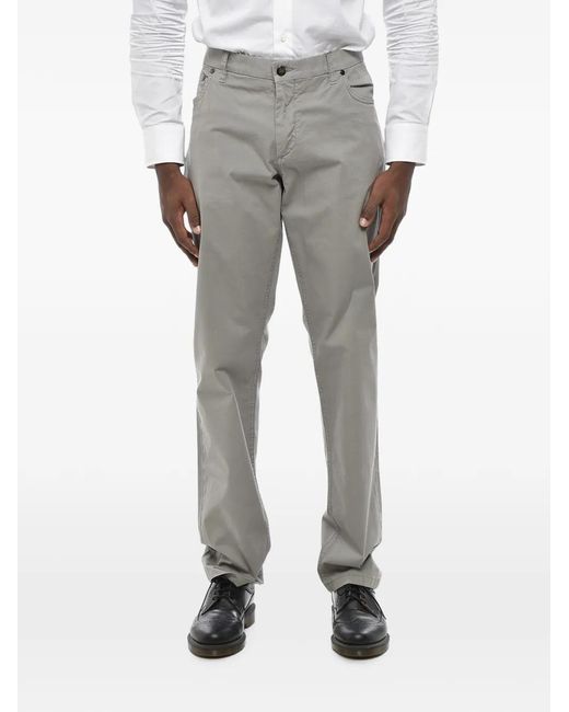 Corneliani Gray Belt-Loops Welt-Pockets Trousers for men