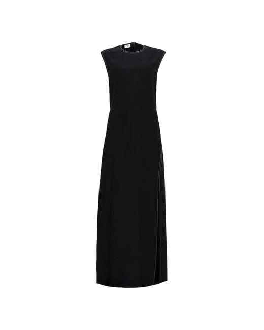 Filippa K Black Contrast Stitching Dress