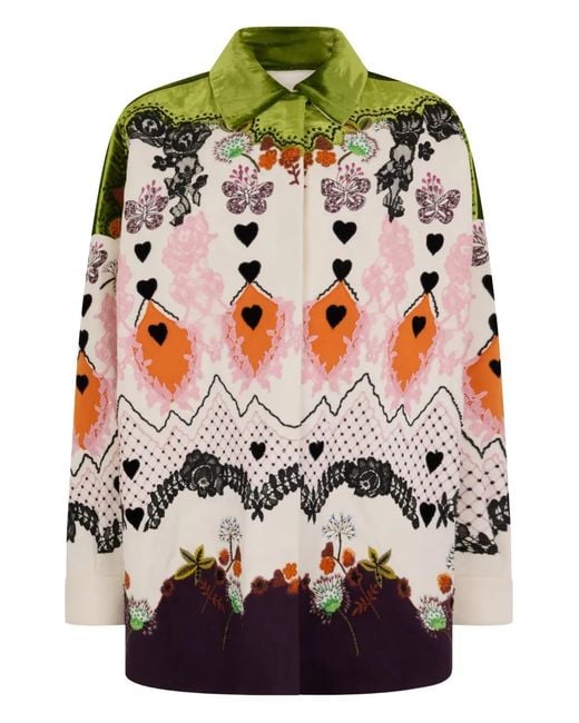 Valentino Garavani Gray Floral Velvet Coat