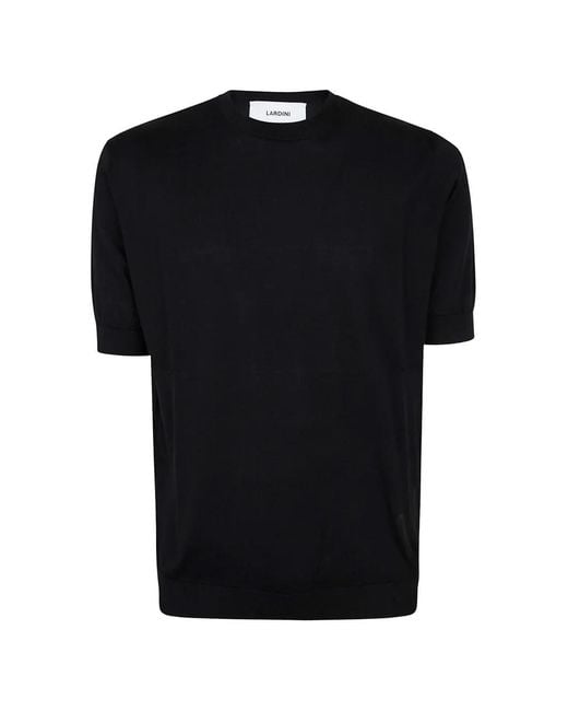Lardini Black Short-Sleeve Knitted T-Shirt for men