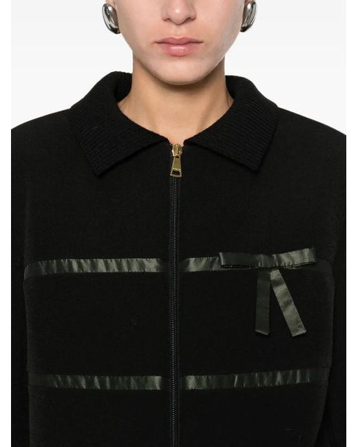 Vivetta Black Reißverschluss-Jacke mit Schleifendetail