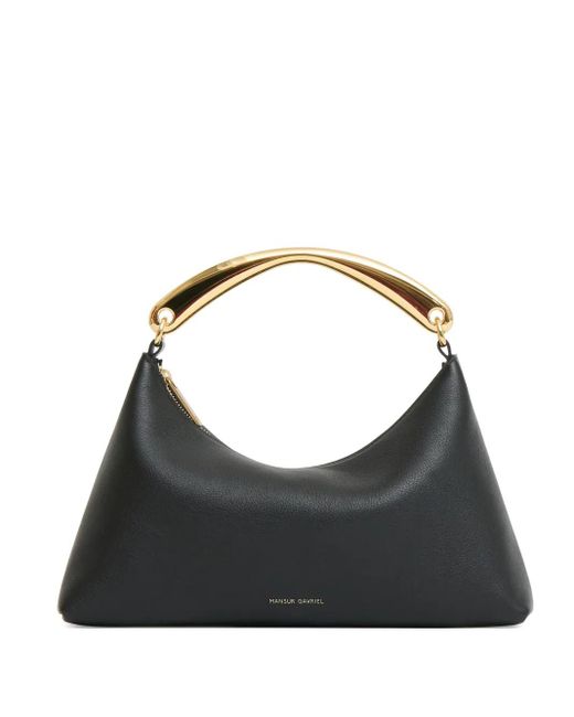 Mansur Gavriel Leren Schoudertas Met Metalen Handgreep in het Black