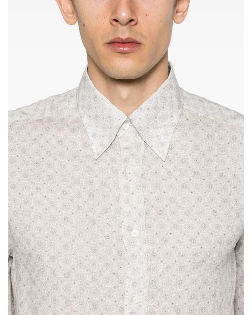 メンズ Brunello Cucinelli パターン シャツ White