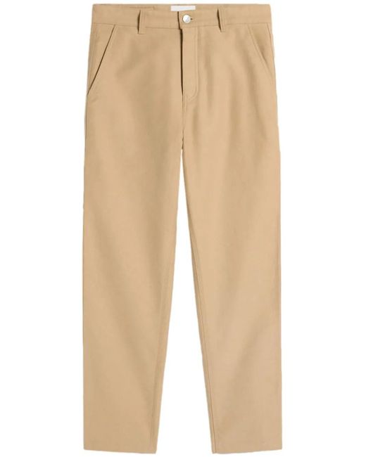 AMI Natural Logo-Patch Worker Straight-Leg Trousers for men