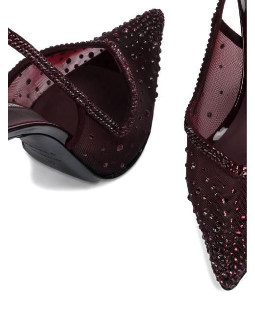 Le Silla Purple 100Mm Nicole Crystal-Embellished Slingback Pumps