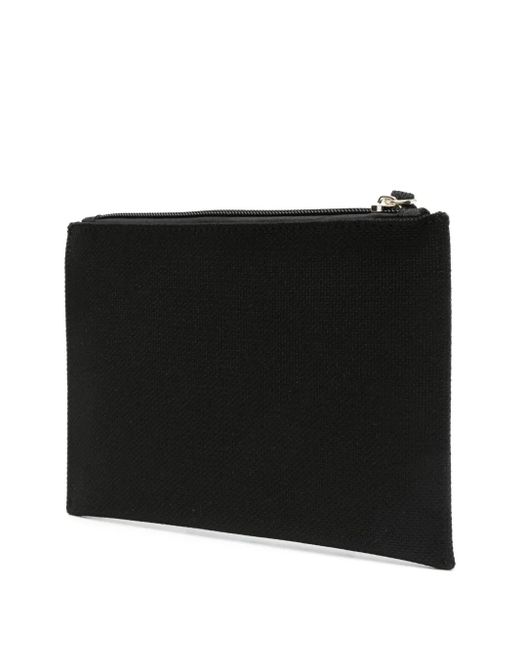 Patrizia Pepe Black Small Logo-Jacquard Clutch Bag