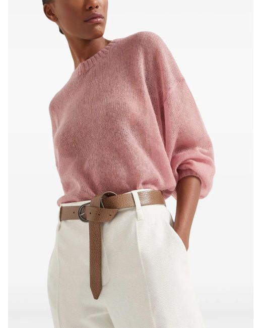Brunello Cucinelli Trui Met Moniliketting in het Pink