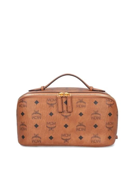 Bolso shopper con monograma MCM de hombre de color Brown