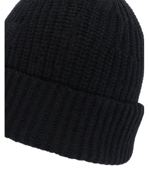 EMERSON RENALDI Black Ribbed Beanie Hat