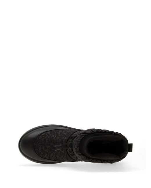 Ecco Black Solice Leopard-Print Drawstring Boots