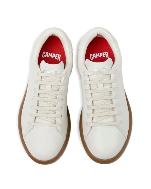 Baskets En Cuir À Lacets Camper en coloris White