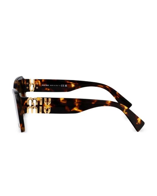 Miu Miu Brown Square-Frame Sunglasses