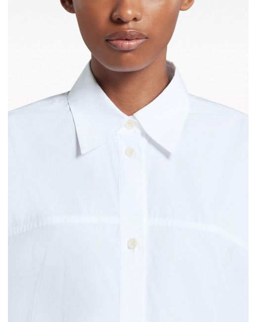 Robe-chemise en coton à manches longues Marni en coloris White