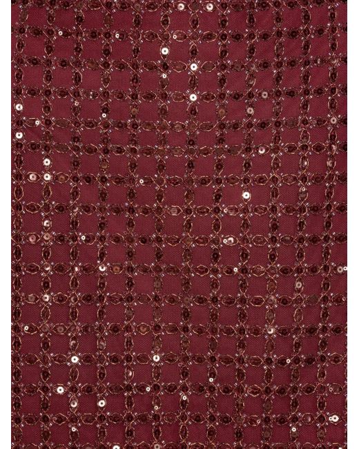 ROTATE BIRGER CHRISTENSEN Red Beaded Mini Skirt