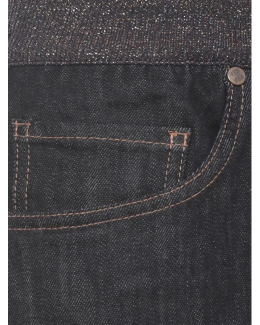Vaqueros Fruncidos Con Cordón Panicale de color Blue