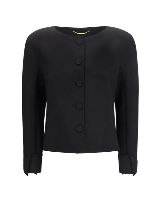Chloé Black Collarless Fitted Jacket