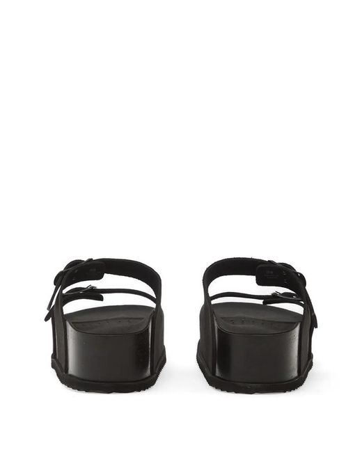 Geox White Buckle-Strap Platform Sandals