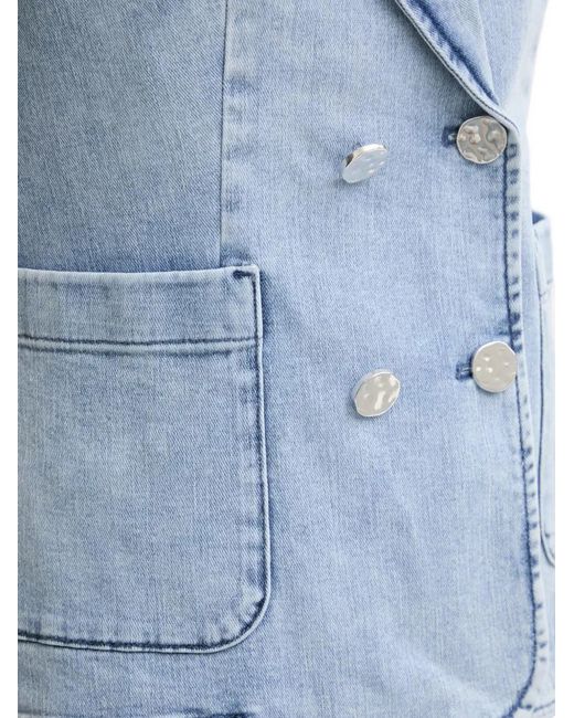MARC AUREL Blue Double-Breasted Denim Jacket