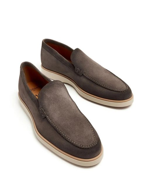 Magnanni Shoes Gray Lourenco Suede Loafers for men