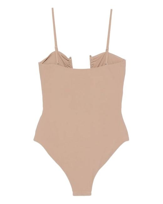 Christopher Esber Natural Ruched One-Piece Swimsuit