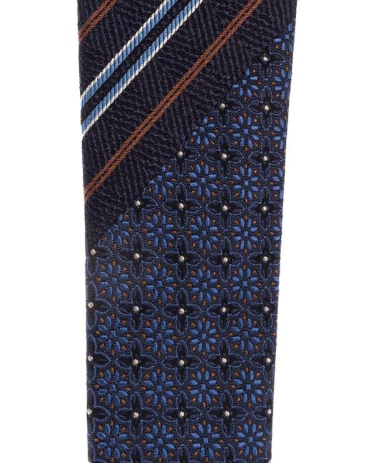 Etro Blue Patchwork Silk Tie for men