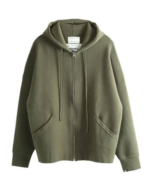 Extreme Cashmere Green Zip-Up Knitted Hoodie