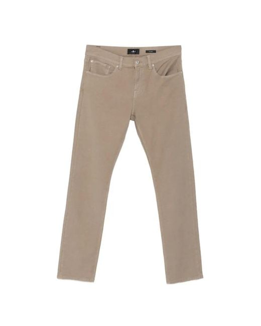 7 For All Mankind Natural Rawhide Logo-Patch Jeans for men