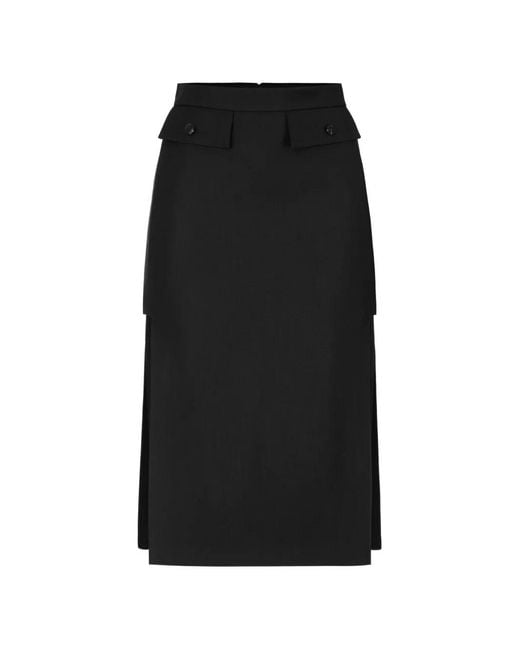 Elisabetta Franchi Black Cool Wool Skirt