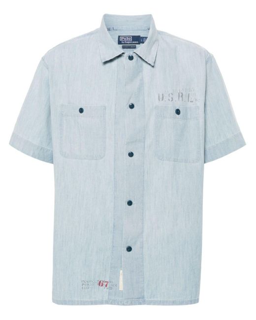 メンズ Polo Ralph Lauren Short-sleeve Denim Shirt Blue