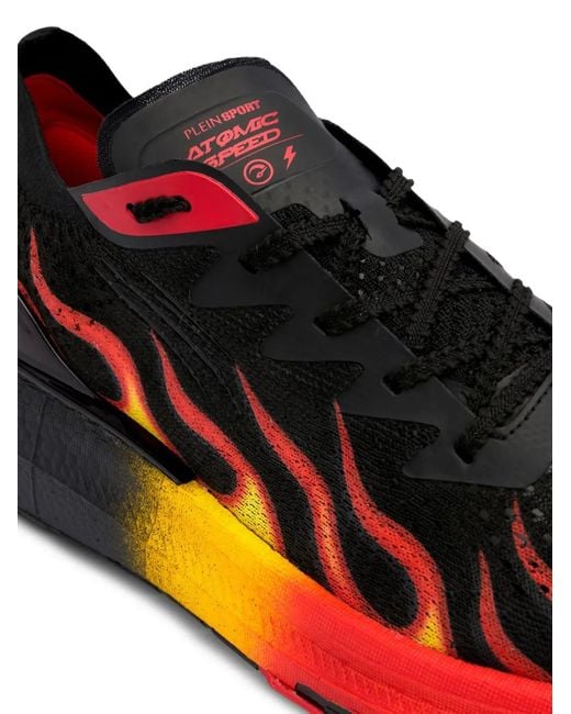 Philipp Plein White Flame Lace-Up Sneakers