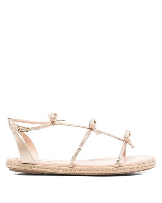 Rene Caovilla White Caterina Bow Sandals