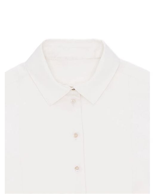 Fortela White Ginette Buttoned Silk Shirt