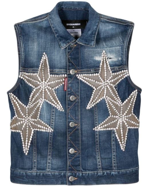DSquared² Blue Stary Night Jeansweste