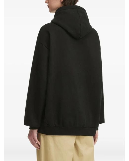 Chocoolate Black Logo-Print Hooded Sweatshirt for men