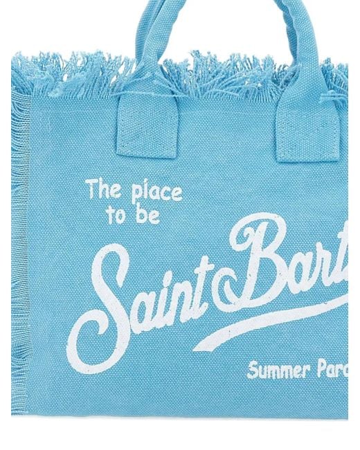 Mc2 Saint Barth Blue Colette Cotton Tote Bag