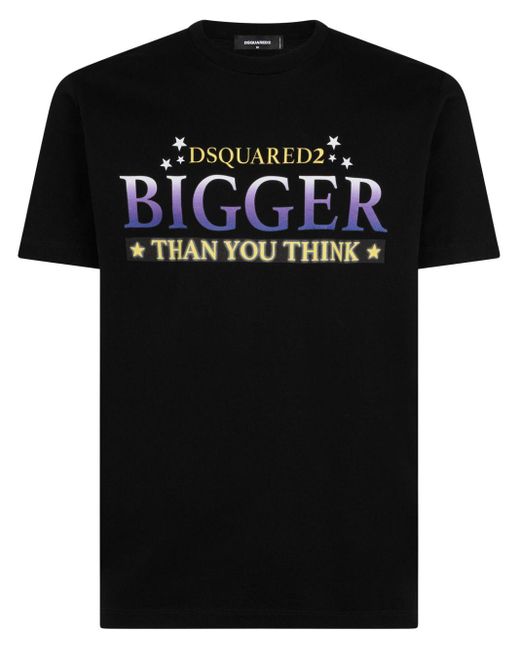 T-shirt en coton à texte imprimé DSquared² pour homme en coloris Black
