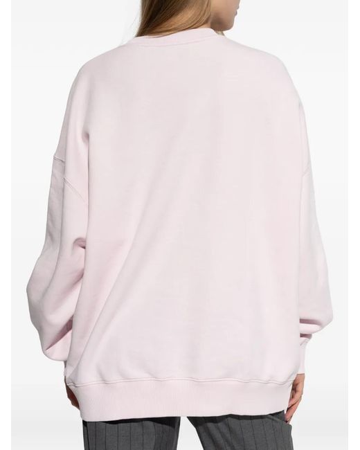 ROTATE BIRGER CHRISTENSEN Pink Logo-Appliqué Sweatshirt