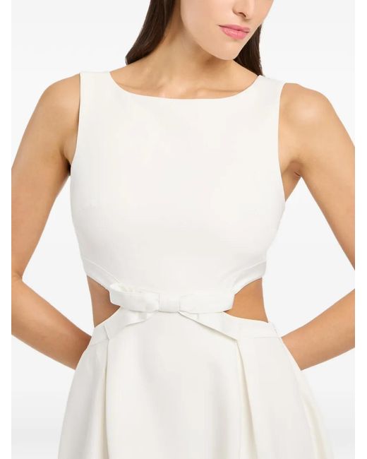 Cinq À Sept White Cutout Bow Mini Dress
